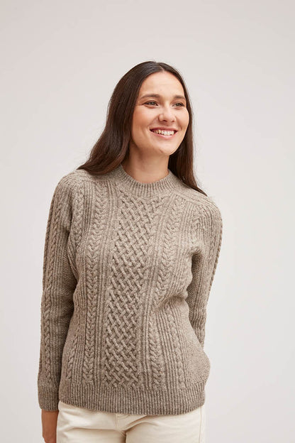 Pull en laine à torsades pour femme