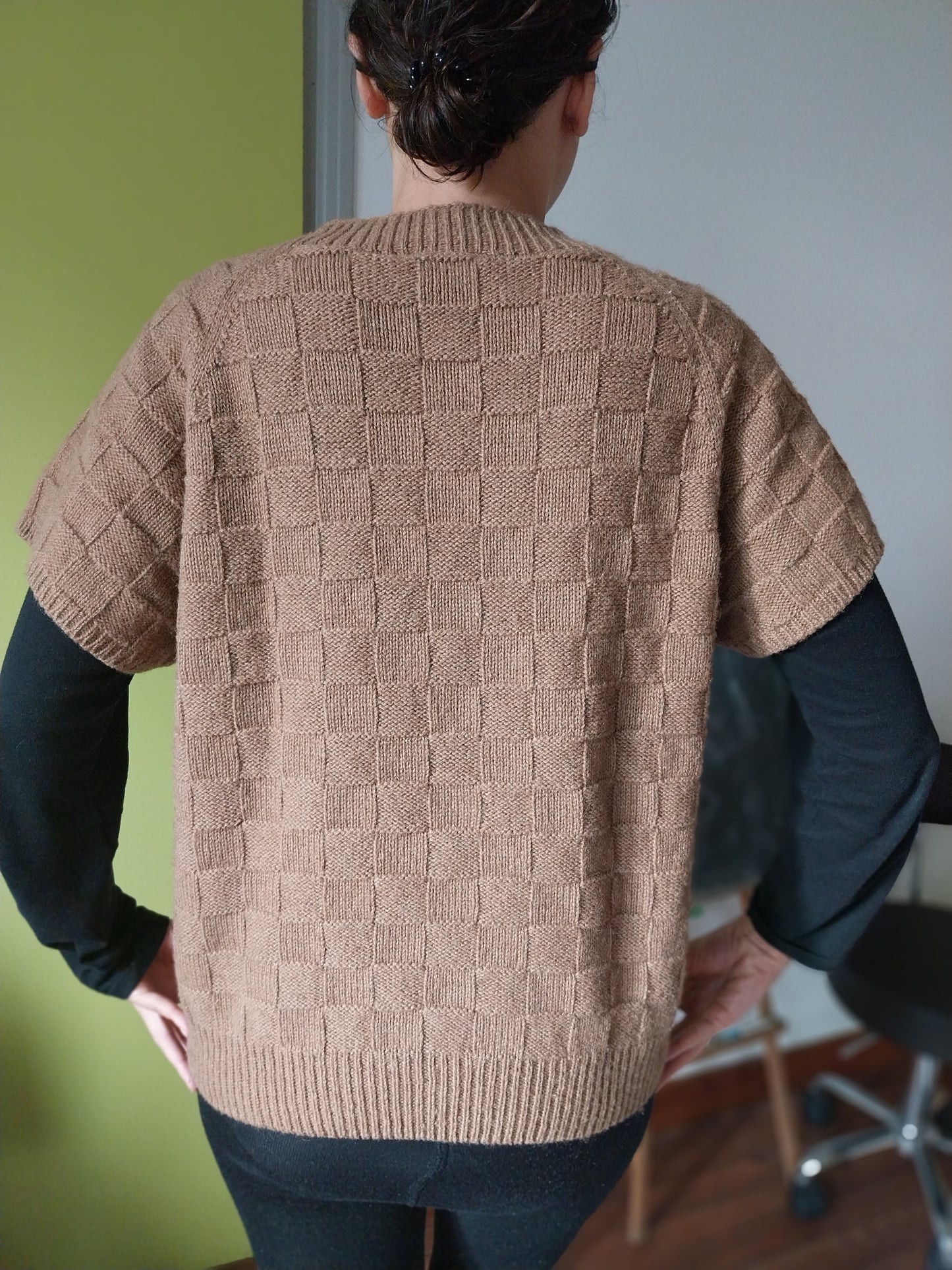 Pull manches courtes duvet de chameau pour femme