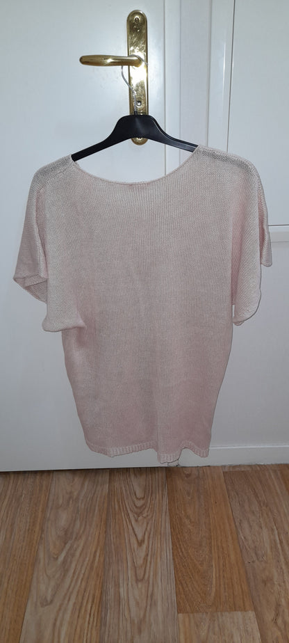 Joli Pull-Tunique Femme  100% Lin-  excellent état