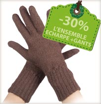 Gants laine mohair et soie pour femme