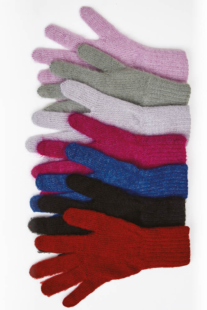 Gants laine mohair et soie pour femme