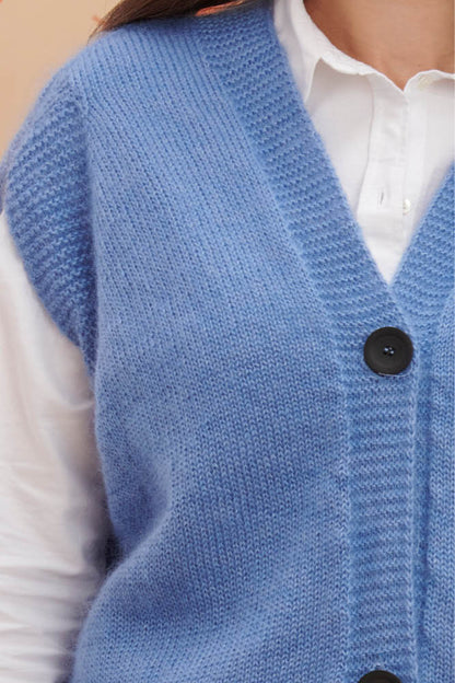 Gilet en laine mohair et soie cosy pour femme