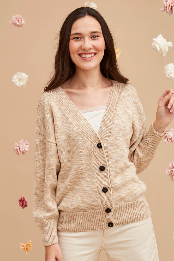 Gilet en coton bio imprimé pour femme