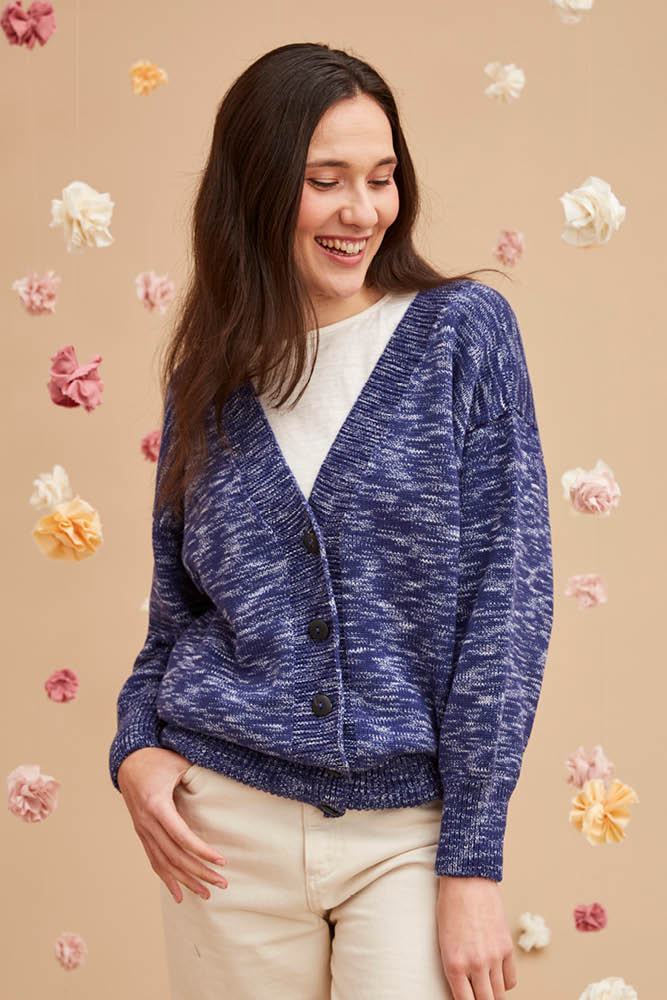 Gilet en coton bio imprimé pour femme