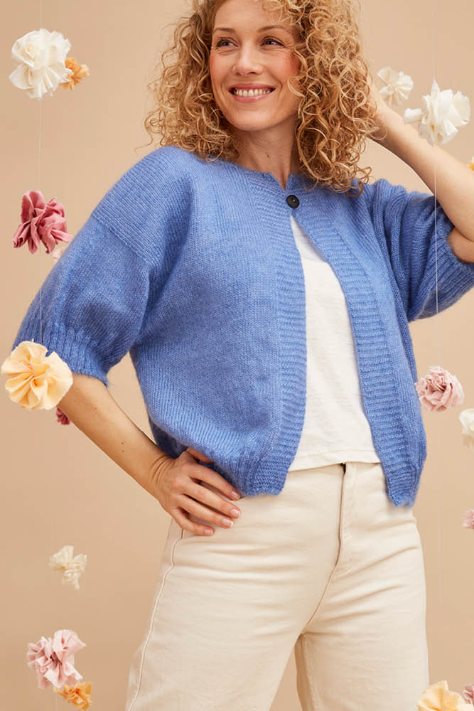 Gilet en laine mohair et soie pour femme