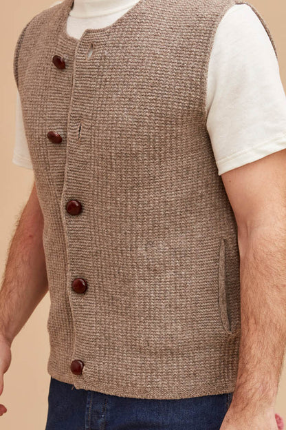 Gilet en laine mérinos d'Arles sans manches pour homme