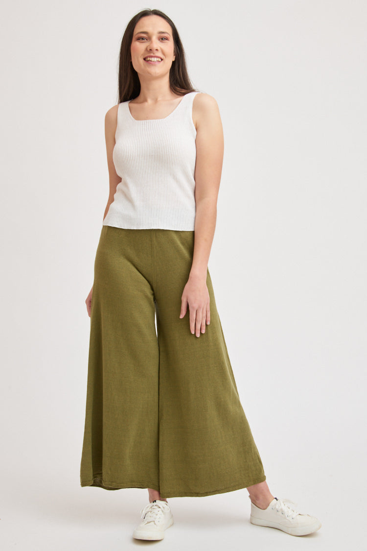 Pantalon ample en lin et coton bio/seacell