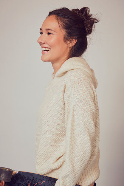 Pull à capuche laine recyclée Louise