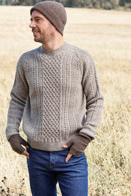 Pull en laine à torsades pour homme