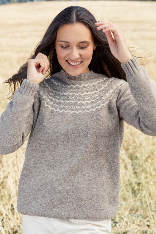 Pull en laine jacquard femme