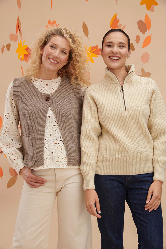 Pull en laine mérinos camionneur femme