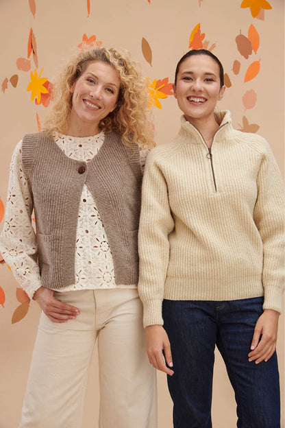 Pull en laine mérinos camionneur femme