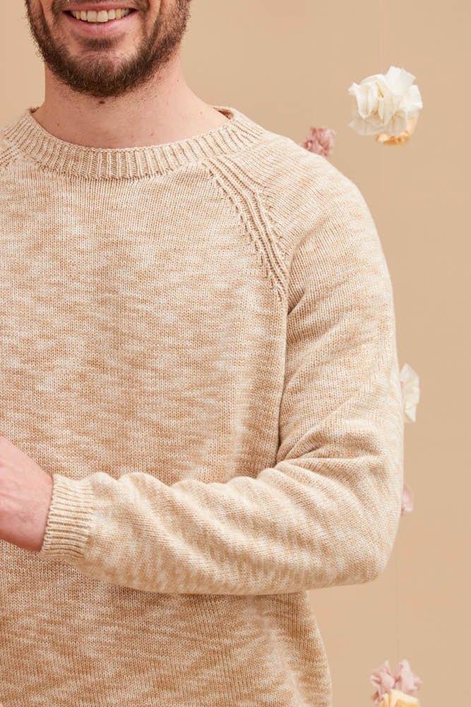 Pull en coton bio imprimé col rond pour homme