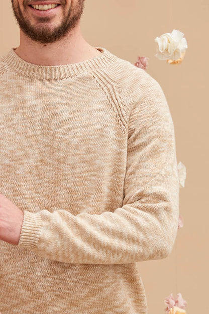 Pull en coton bio imprimé col rond pour homme