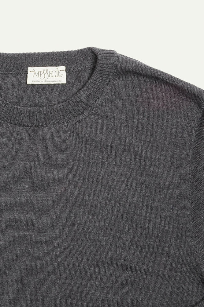 Pull en laine mérinos homme col rond