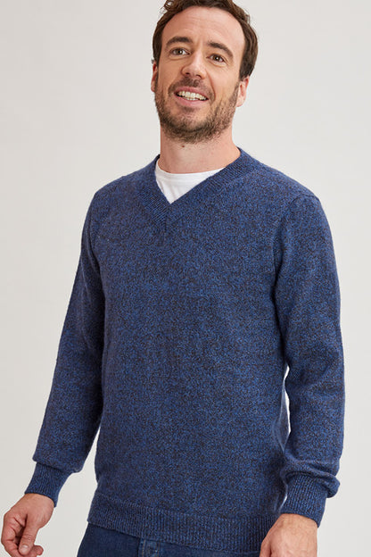 Pull en laine yack col V pour homme