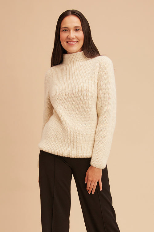 Pull en laine alpaga et mérinos pour femme