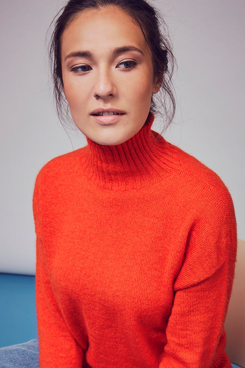 Pull laine recyclée col roulé Alice