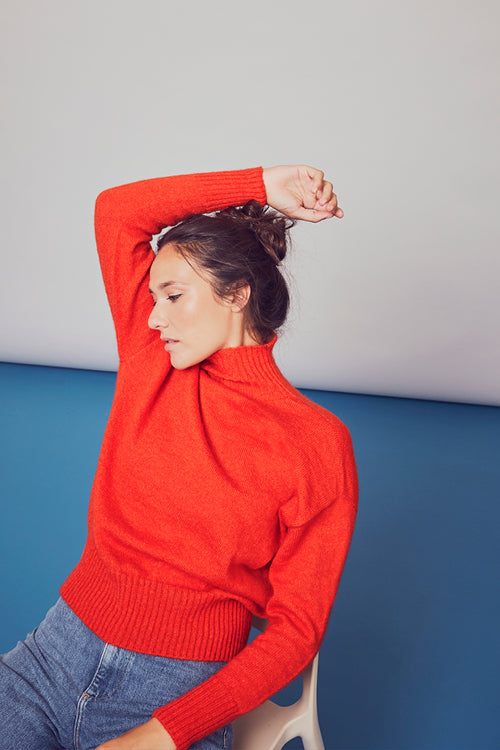 Pull laine recyclée col roulé Alice