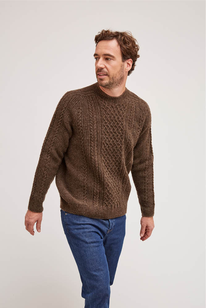 Pull en laine à torsades pour homme