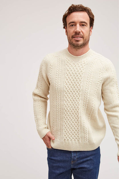 Pull en laine à torsades pour homme