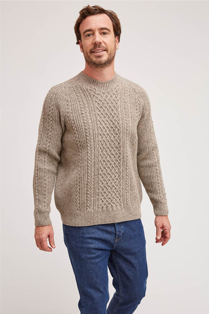 Pull en laine à torsades pour homme