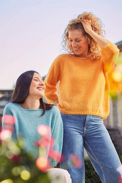 Pull laine ample mohair et soie pour femme