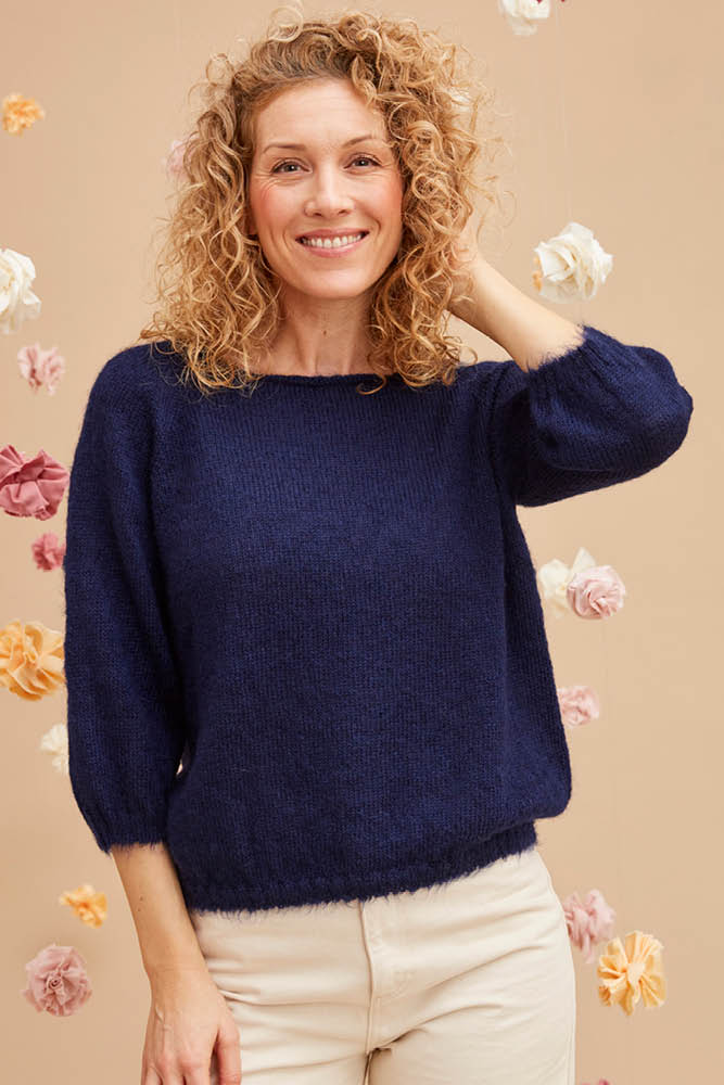 Pull laine ample mohair et soie pour femme
