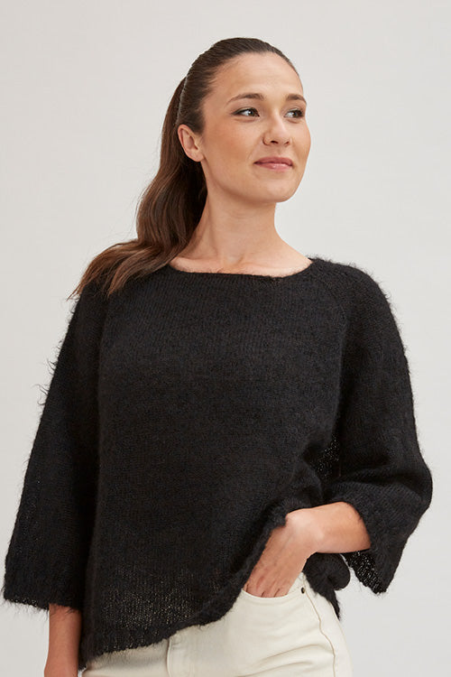Pull ample manches 3/4 pour femme