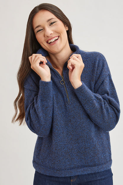 Pull en laine yack col cheminée pour femme
