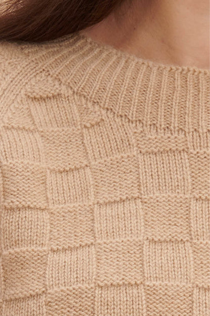 Pull manches courtes duvet de chameau pour femme
