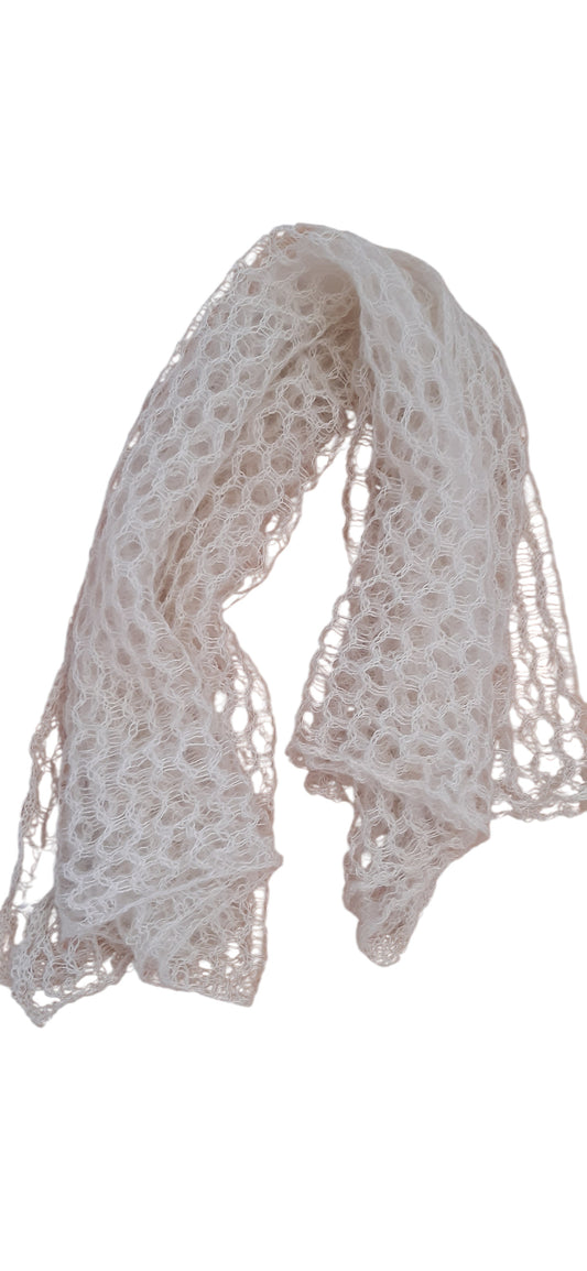 carré mohair et soie écru
